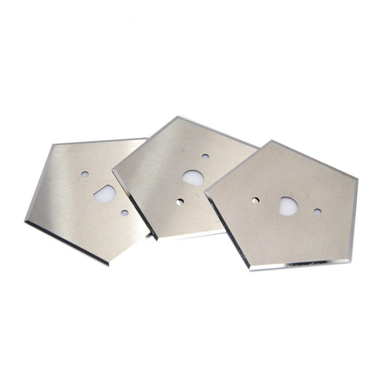 Pentagon cutting edge Tungsten Carbide Blades For Cement Bag Woven Fabric Packaging Industry