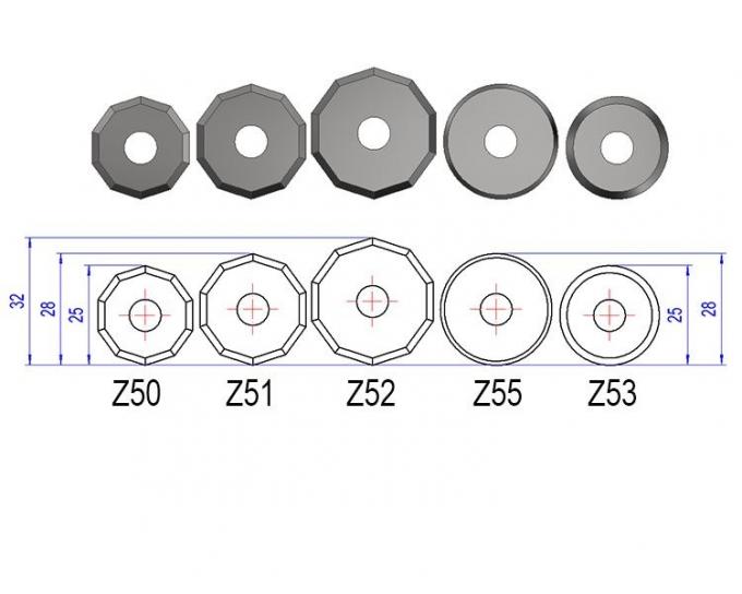 Fabric Cutting Machine OD25mm Decagonal Z50 Rotary Cutter Blades
